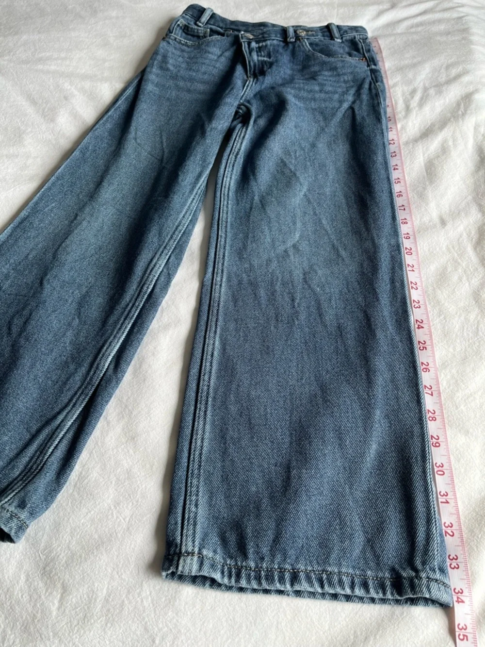 Zara Kids Wide Leg Jeans Blue Denim Baggy High Waist 11-12 Years Gorpcore Retro - Picture 12 of 16